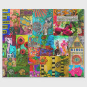 アーカラフルトポップ・アートの・ミックスメディア・ラッピング紙 ラッピングペーパー (フラット)