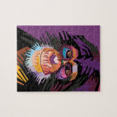 アーカラフルトポップ・アートの・モンキーポートレート ジグソーパズル (横)