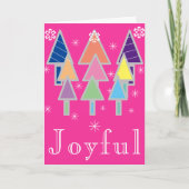 アーカラフルトモダンクリスマスツリーズキュートホリデー カード (正面)