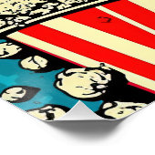 アーカラフルトレトロポップコーンブロンドウーマンアート ポスター (コーナー)