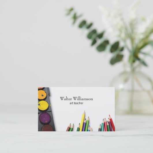 アーカラフルト先生絵を描と用品のデザイン 名刺 (スタンド正面)