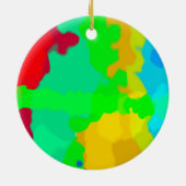 アーカラフルト数々のカラー抽象芸術絵を描スプラッシュ セラミックオーナメント (裏面)