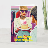 アーカラフルポップ・アートのトおもしろいカレン誕生日 カード (正面)