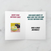 アーカラフルポップ・アートのトおもしろいカレン誕生日 カード (内部)