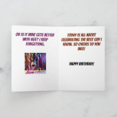 アーカラフルポップ・アートのトビッグブラザーおもしろいワイン誕生日 カード (内部)