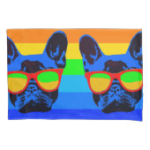 アーカラフルポップ・アートのトフランスのブルドッグ 枕カバー (正面左)