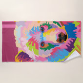 アーカラフルポップ・アートのトベアポートレート ビーチタオル (正面)