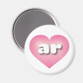 アーカンサスのピンクのフェードハート – 私はarが大好き マグネット (正面/裏面)