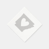 アーカンサスグレーマップシェイプハートアーカンサン紙パーティー スタンダードカクテルナプキン (角)