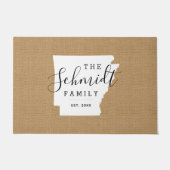 アーカンサスファミリーモノグラム州ドormat ドアマット (正面)