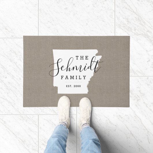 アーカンサスファミリーモノグラム州ドormat ドアマット (室内)