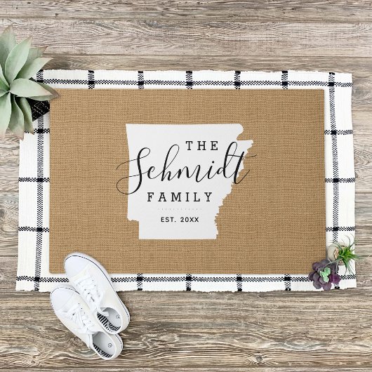 アーカンサスファミリーモノグラム州ドormat ドアマット