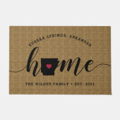 アーカンサスホーム州 パーソナライズされた ドアマット (正面)