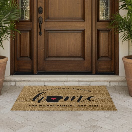 アーカンサスホーム州 パーソナライズされた ドアマット