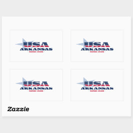 アーカンサスマイホーム州ステッカー 長方形シール