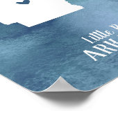 アーカンサスマップブルーウォーターパーソナライズされたカラーアート ポスター (角)