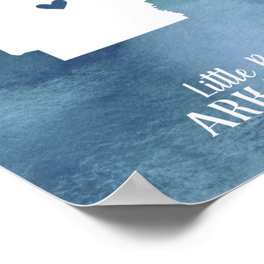 アーカンサスマップブルーウォーターパーソナライズされたカラーアート ポスター (角)