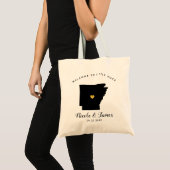 アーカンサスマ結婚ップのウェルカムバッグトートブラック&金ゴールド トートバッグ (正面(商品))