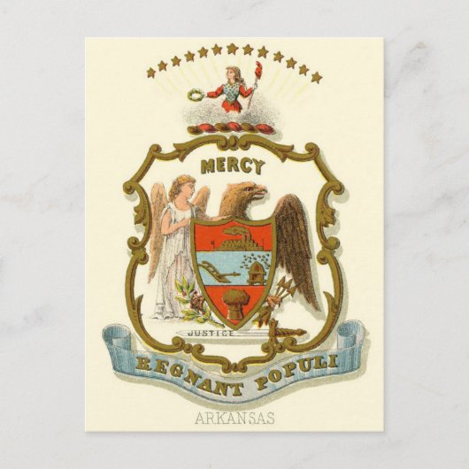アーカンサスヴィンテージ旅行 – 腕の州コート ポストカード (正面)