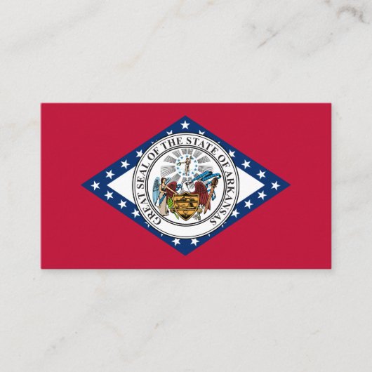 アーカンサン国旗とシール、アーカンソー国旗 名刺 (正面)
