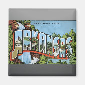 アーカンソーからの挨拶ヴィンテージ マグネット (正面)