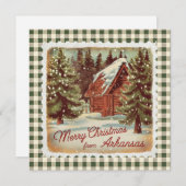 アーカンソーのホリデーカードからのクリスマスグリーティング シーズンカード (正面/裏面)
