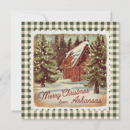 アーカンソーのホリデーカードからのクリスマスグリーティング シーズンカード (正面)