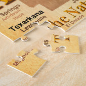 アーカンソーのヴィンテージのスタイルの地図 ジグソーパズル (側面)