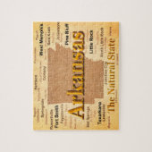 アーカンソーのヴィンテージのスタイルの地図 ジグソーパズル (縦)