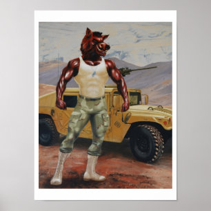 アーカンソーの兵士のブタのRazorbackの軍隊 ポスター
