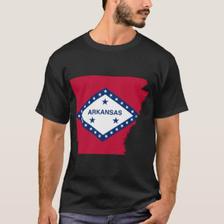 アーカンソーの国旗の地図 Tシャツ