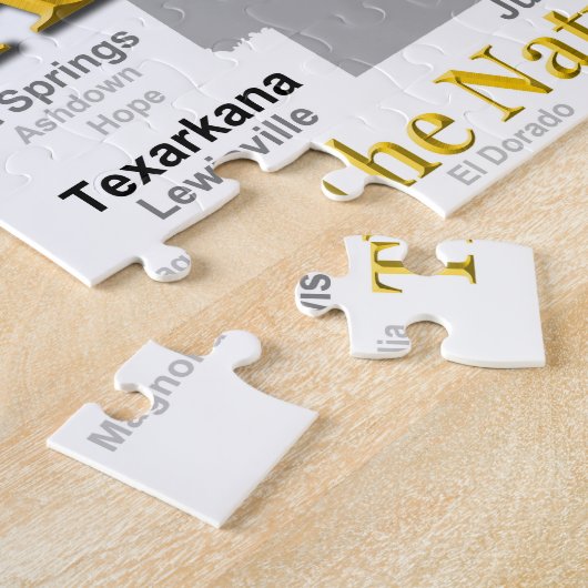 アーカンソーの地図のシルエット ジグソーパズル (側面)