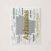 アーカンソーの地図のシルエット ジグソーパズル (縦)