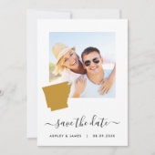 アーカンソーの地図フォトウェディング日付カードを保存 セーブザデート (正面)