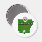 アーカンソーの地図、印章、州クォーフェイクト マグネット (正面/裏面)