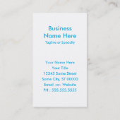 アーカンソーの寒さのフェード 名刺 (裏面)