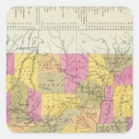 アーカンソーの新しい地図 スクエアシール (正面)