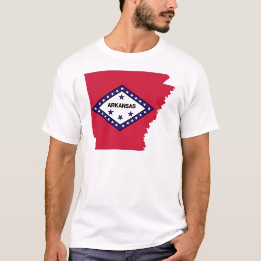 アーカンソーの旗の地図 Tシャツ (正面)