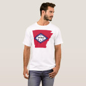 アーカンソーの旗の地図 Tシャツ (正面フル)