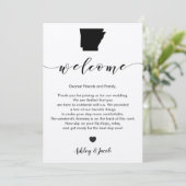 アーカンソーの結婚式の歓迎の手紙及び旅程カード プログラム (スタンド正面)