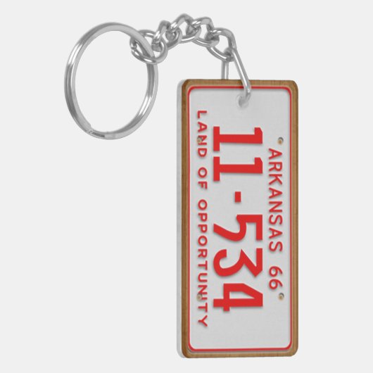 アーカンソーの1966年のヴィンテージのナンバープレートKeychain キーホルダー (正面左)