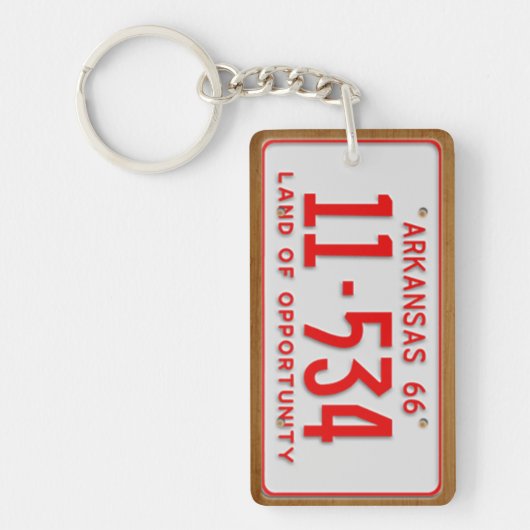 アーカンソーの1966年のヴィンテージのナンバープレートKeychain キーホルダー (正面)