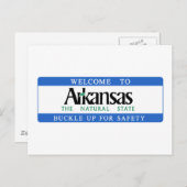 アーカンソーへようこそ – USA Road Sign ポストカード (正面/裏面)