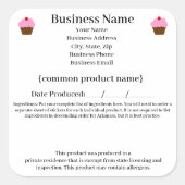 アーカンソーコテージ食品法/食品自由法ラベル スクエアシール (正面)