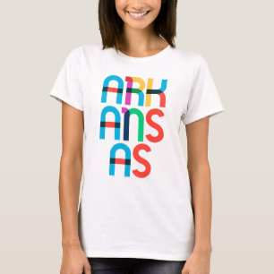 アーカンソーレトロカラフルヴィンテージ80sポップ・アートのアートタイプ tシャツ