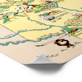 アーカンソーヴィンテージの地図 ポスター (角)