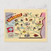 アーカンソーヴィンテージ地図はがき ポストカード (正面)