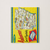 アーカンソーヴィンテージ道路地図はがき ジグソーパズル (縦)