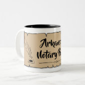 アーカンソー公証人公式スクロール羽毛クイル ツートーンマグカップ (正面左)