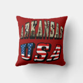 アーカンソー写真と米国国旗の文字 クッション (裏面)
